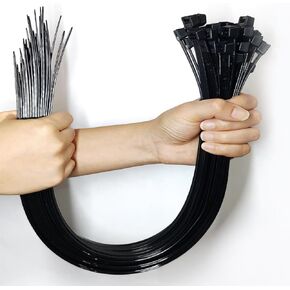 24 Inch Heavy Duty Zip Ties, 50 Pcs Extra Long Black Zip Ties, 0.35" Width Zip Ties with 200 LBS Tensile Strength, Large Cable Ties Tie Wraps, UV Resistant Cable Ties for Outdoor & Indoor Use
