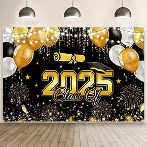 Graduation 2025 Backdrop Decor Background Banner Party Supplies for Graduation Wall Decorations 2025