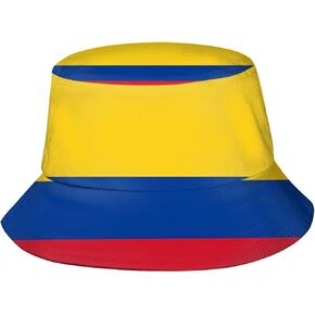 Cute Colombia Flag Bucket Hat Summer Travel Bucket Beach Sun Hats Outdoor Colombian Flag Fisherman Cap for Women Men