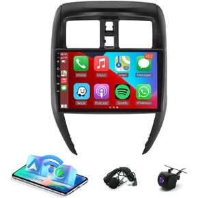 PHEZEN 10 Inch Wireless Carplay Android Auto Car Audio Receivers Fit for Nissa-n Versa Sedan 2015-2019, Android 2+32GB Car Stereo WiFi GPS Navigation Bluetooth MP5 Player USB FM Multimedia Radio