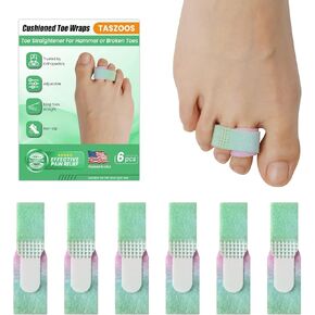Hammer Toe Straightener Corrector for Women & Men - 6 Pcs Broken Toe Splints Wraps Relief for Curled, Crooked, Broken Support (Multicolor)