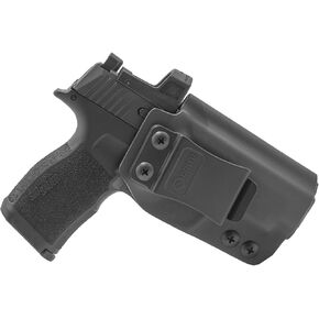 GRITR IWB Kydex Right/Left Hand Gun Holster Fits Sig Sauer P365XL (P365, P365SAS, P365X) with 1.5" Belt Clip, Open Bottom, Optic Cut, Adjustable Retention