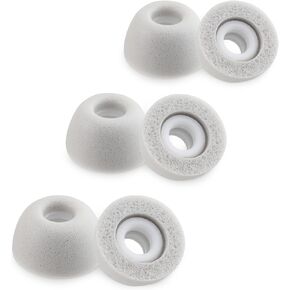 Replacement Foam Ear Tips for Sennheiser Momentum True Wireless 4/3 Earbuds, Ultimate Comfort, 3 Pairs (S/M/L, Gray)