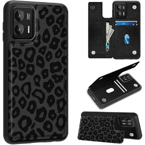 Purple Moon Dragon for Motorola Moto Edge 5G 2024 6.6" Wallet Case with Card Holder, Shockproof Protective Kickstand Credit Card Slot Holder Flip Soft PU Leather Magnetic Closure Cover