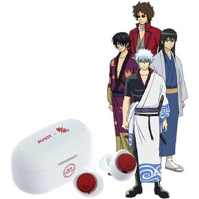 AVIOT TE-V1R-GTJ Gintama Collaboration Wireless Earbuds Officially Licensed, Sepcial Package,Desgin,Japanese Sepcial Voice, Adaptive Noise Cancelling, Bluetooth 5.3(Jouishi Shitennou Model)