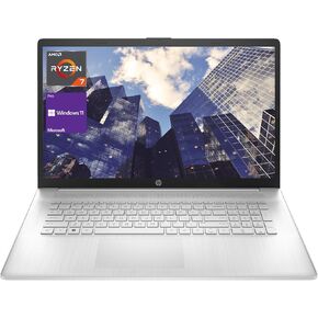 HP 2023 17 Laptop, 17.3" FHD Display (1920 x 1080), AMD Ryzen 7 7730U Processor (Beats i7-1260P), 32GB RAM, 1TB PCIe SSD, Backlit Keyboard, Wi-Fi 6, Webcam, HDMI, Windows 11 Pro, Silver