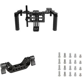 CAMVATE Director's Monitor Cage + 1/4"-20 Stainless Steel Screw Pack + 15mm Rod Clamp