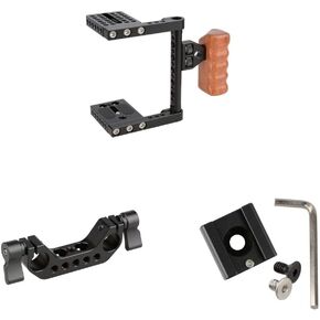 CAMVATE DSLR Video Camera Cage Stabilizer Rig + Cold Shoe Mount + 15mm Rod Clamp