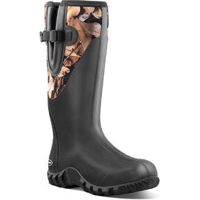 Men's Camouflage Rubber Boots For Men Muck Waterproof Rain Boots with 6mm Neoprene, Ideal Outdoor Wading Work Boots for Fishing, Farming, Hunting and Gardening All Seasons Black Size 7