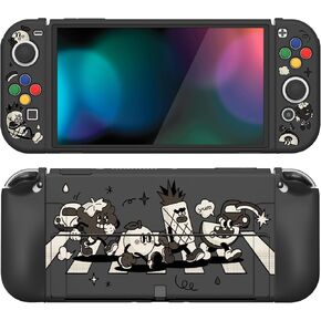 PlayVital ZealProtect Soft Protective Case for Nintendo Switch OLED, Flexible Protector Joycon Grip Cover for Nintendo Switch OLED with Thumb Grips & ABXY Direction Button Caps - Watercolour Splash