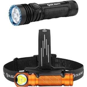 OLIGHT Seeker 4 Pro Rechargeable Flashlights Bundle with Perun 3 Headlamp Flash Light