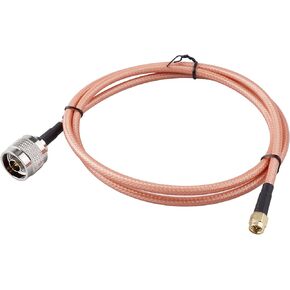 RF Connector N Male to SMA Male Connector RG142 Cable Copper Plating Silver 100cm