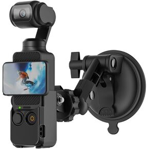 SUREWO Pocket 3 Suction Cup Mount, Car Mount Windshield Window Dash Holder Kit with Expansion Adapter for DJI Osmo Pocket 3,GoPro Hero 13/12/11/10/9/8,DJI Action 5 Pro/4/3 Accessories (for Pocket 3)