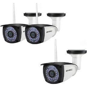 SV3C WiFi Camera Outdoor, 1080P Two-Way Audio Security Cameras, Motion Detection IP Cameras with 36pcs IR LED Night Vision for Indoor Outdoor, Support Max 128GB SD Card【1 Piece+2 Pack】