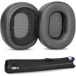 TaiZiChangQin Earpads Headband Cover Replacement Ear Pads Compatible with Pioneer SE-MS9BN SE-MS7BT SE-MS5T Headphone Protein Leather Cushions Memory Foam Black