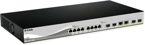 D-Link Ethernet Switch ، 10 12 Port Gigabit Web Smart Switch W/ 2 RJ45 SFP+ Combo Ports Network Internet (DXS-1210-12SC) ، Black/ Gray in Kuwait