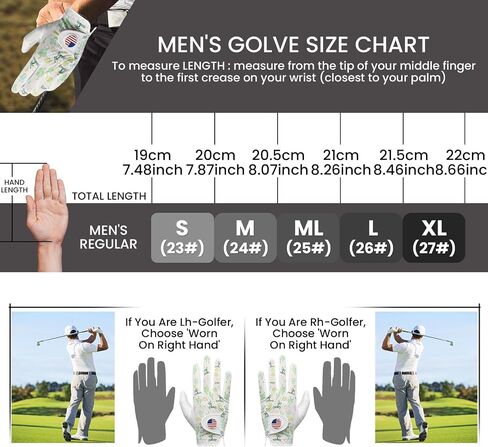 Golf Gloves Men Right Hand Left with Ball Marker USA Flag Blue Camo Plaid 3 Pack, Mens Golf Glove All Weather Grip Small Medium ML Large XL in Kuwait