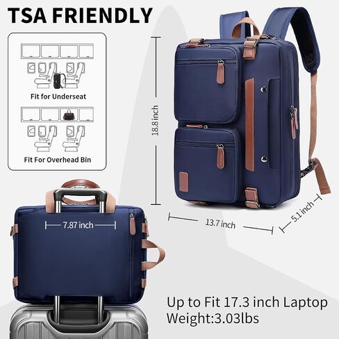 3 in 1 Computer Bag for Men, 17.3 Inch Laptop Backpack, Work Bag for Men, Laptop Bag,Black in Saudi Arabia