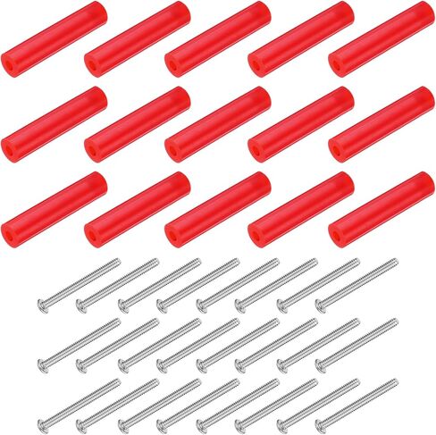 MECCANIXITY 16pcs Electrical Outlet Spacers Extender Kit Include 8pcs 10mm Switch Receptacle Screw Spacers and 8pcs 1-1/2 Inch 6-32 Thread Flat Head Long Socket Screw in Saudi Arabia