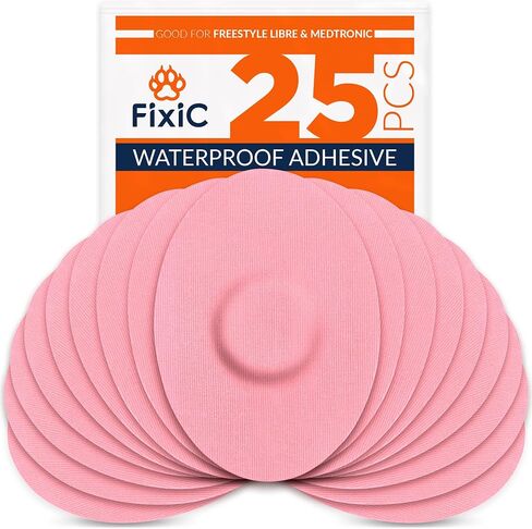 FixiC Freestyle Adhesive Patches 25 PCS – Good for Libre 1, 2, 3 & Plus – G7 & Stelo – Guardian – Waterproof Adhesive Patches – Libre Adhesive Covers – Pre-Cut – Best Fixation for Your Sensor! (Tan) in Kuwait