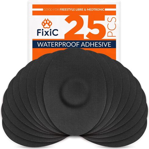 FixiC Freestyle Adhesive Patches 25 PCS – Good for Libre 1, 2, 3 & Plus – G7 & Stelo – Guardian – Waterproof Adhesive Patches – Libre Adhesive Covers – Pre-Cut – Best Fixation for Your Sensor! (Tan) in Kuwait
