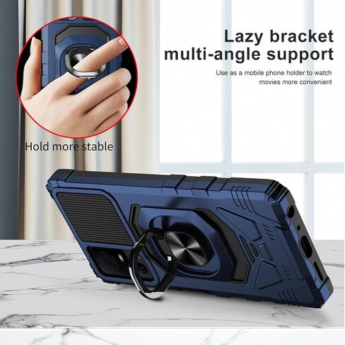 for TCL 40XL Phone Case, TCL 40XL Case with 2 Pack Screen Protector, Ring Kickstand for Magnetic Car Mount, Heavy Duty Shockproof Protective Phone Cover for TCL 40XL-Royal Blue… in Saudi Arabia
