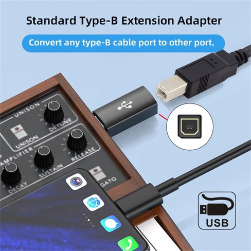NFHK 2PCS/LOT USB 2.0 B TYPE TYPE TO TYPE-A & TYPE-B محول تمديد الذكور لقرص الماسح الضوئي الطابعة in Kuwait