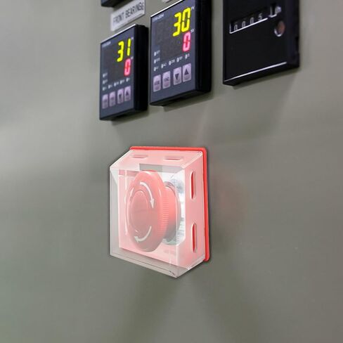 Emergency Stop Button Cover, Box Type Transparent Push Button Switch Cover Large Push Button Lockout Emergency Stop Protection Cover,Stop Switch Box (2.8 * 2.8 * 2.4 inch) in Kuwait
