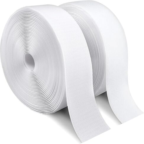 1in*11 Yard Sew On Hook and Loop Tape, Non-Adhesive Hook Loop Strips Roll, Strong Grip Fasteners Replace Button Zipper, Interlocking Tape for Sewing Clothing Curtains Bags Shoes Crafts in Saudi Arabia