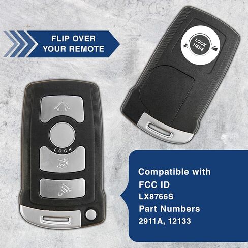 2x keylessoption مفتاح FOB استبدال لعام 2002 2003 2004 2005 2006 2007 2008 BMW 7 Series 745i 745li 750i 750li 760i 760li Remote ، 4-Button LX8766S ، Locksmith in Kuwait