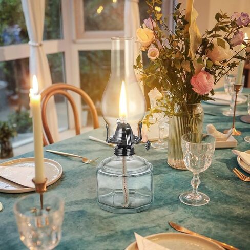 2 حزمة مصباح زيت ريفي كبير خمر زجاج الكيروسين مصباح غرفة مصابيح النفط للاستخدام الداخلي ديكور المنزل الكلاسيكية القديمة مصباح زيت الإعصار للإضاءة في حالات الطوارئ 12.5'' in Kuwait