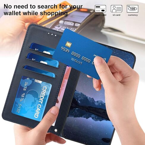 Wallet Case Motorola Moto G 5G 2025 with RFID Blocking Card Holder Magnetic Closure Shockproof PU Leather Protective Phone Cover for Men Women Moto G 5G 2025, Blue YBN in Kuwait