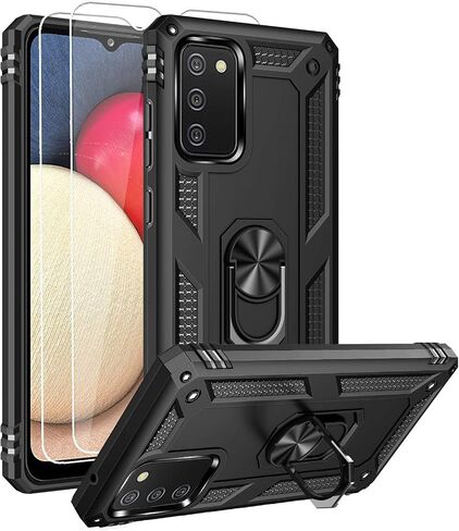 بالنسبة لحالة Samsung A02S ، حالة Galaxy A02S مع حامي شاشة HD ، حائزة رينج رينج ريندر ذات الدرجة العسكرية. in Kuwait