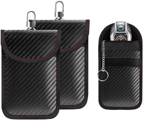 2PCS Car Key Faraday Pouch, RFID Signal Blocking Key Pouch, Carbon Fiber Key Faraday Bag Pocket, Car Accessories (Small) in Saudi Arabia