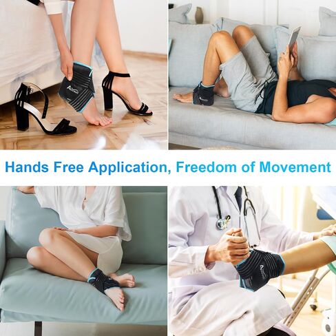 Atsuwell Ankle Ice Pack Wrap, Reusable Gel Ice Pack for Foot Ankle Heel, Cold Compress Therapy for Pain Relief, Injuries, Achilles Tendonitis, Swelling, Sprained Ankles and Heels - Purple in Kuwait