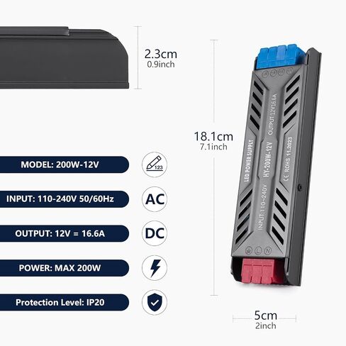 110V to 12V Transformer, 12V 150W LED Driver Ultra Slim 110-240V AC to 12V DC 12.5A Quiet Low Volt LED Power Supply Constant Voltage Driver Adapter for LED Strip Lights, Wall Lamp in Kuwait