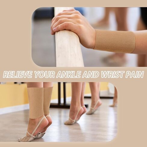 Cosmos 2 Pcs Ankle Gel Sleeve Padded Ice Skate Guards Elastic Ankle Wrist Protector Brace Ankle Compression Sleeve Foot Support Socks for Figure Skating Hockey Running Riding in Kuwait