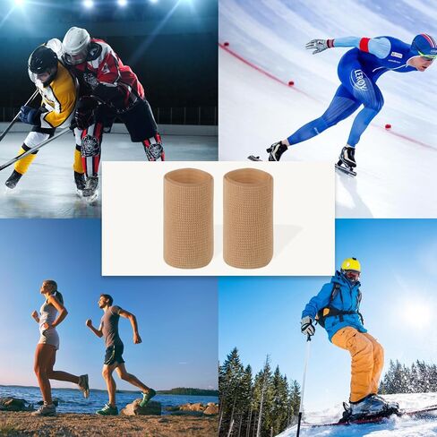 Cosmos 2 Pcs Ankle Gel Sleeve Padded Ice Skate Guards Elastic Ankle Wrist Protector Brace Ankle Compression Sleeve Foot Support Socks for Figure Skating Hockey Running Riding in Kuwait