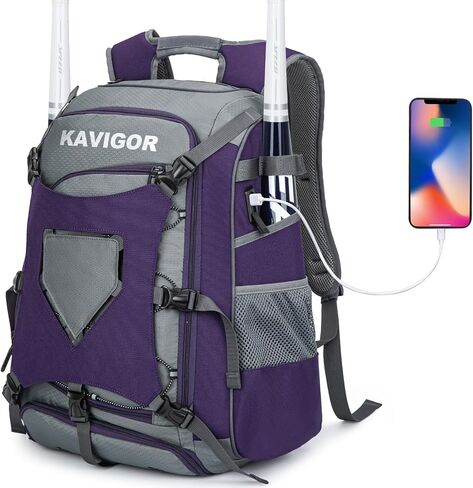 Baseball Bag for Youth and Adult, Softball Backpack 50L Large Capacity, Equipment Backpack with Laptop Compartment and Charge Port in Kuwait