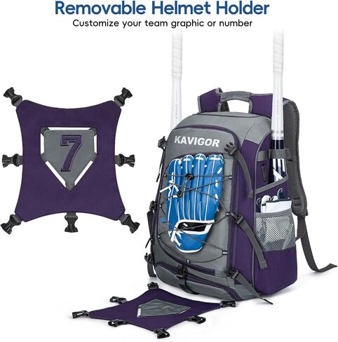Baseball Bag for Youth and Adult, Softball Backpack 50L Large Capacity, Equipment Backpack with Laptop Compartment and Charge Port in Kuwait