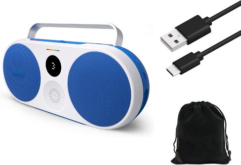 Polaroid P3 Music Player – Powerful Retro Portable Bluetooth Speaker with Big Sound, Rechargeable Battery, Dual Stereo Pairing, 3.5mm Aux Input, FM Radio, W/Pouch and Extra Charging Cable (Red) in Saudi Arabia
