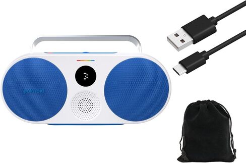 Polaroid P3 Music Player – Powerful Retro Portable Bluetooth Speaker with Big Sound, Rechargeable Battery, Dual Stereo Pairing, 3.5mm Aux Input, FM Radio, W/Pouch and Extra Charging Cable (Red) in Saudi Arabia