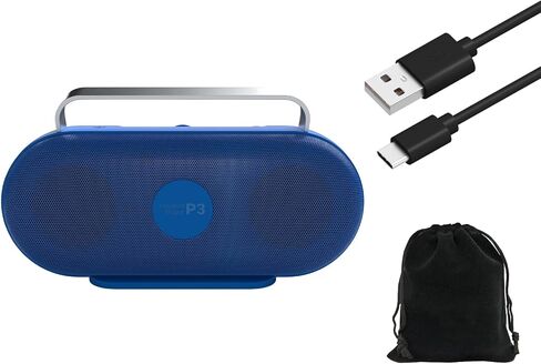 Polaroid P3 Music Player – Powerful Retro Portable Bluetooth Speaker with Big Sound, Rechargeable Battery, Dual Stereo Pairing, 3.5mm Aux Input, FM Radio, W/Pouch and Extra Charging Cable (Red) in Saudi Arabia