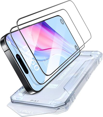Unbreak Top 9H+ Glass for iPhone 15/16 Screen Protector 12FT Military Armor Shatterproof + Longest Durable, 1:1 Full-Coverage Tempered Glass, Auto-Align Fit Bubble-free, 2-Pack in Saudi Arabia