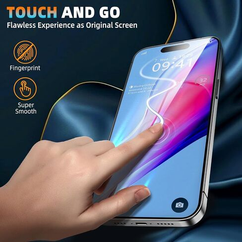 Unbreak Top 9H+ Glass for iPhone 15/16 Screen Protector 12FT Military Armor Shatterproof + Longest Durable, 1:1 Full-Coverage Tempered Glass, Auto-Align Fit Bubble-free, 2-Pack in Saudi Arabia