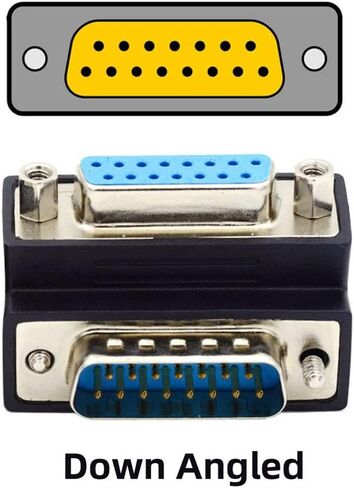 cablecc 90 Degree Down Angled DSUB D-subminiature 15pin Male to Female Extension Adapter DB Connector in Saudi Arabia