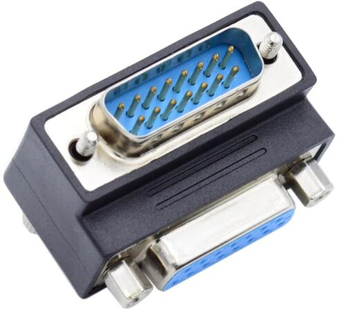 cablecc 90 Degree Down Angled DSUB D-subminiature 15pin Male to Female Extension Adapter DB Connector in Saudi Arabia