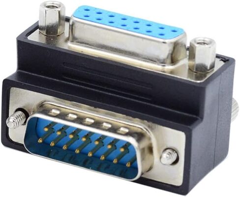 cablecc 90 Degree Down Angled DSUB D-subminiature 15pin Male to Female Extension Adapter DB Connector in Saudi Arabia