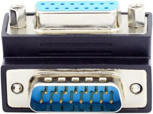 cablecc 90 Degree Down Angled DSUB D-subminiature 15pin Male to Female Extension Adapter DB Connector in Saudi Arabia