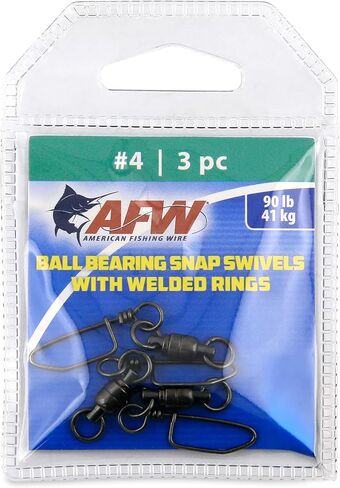 American Fishing Wire Black Ball Bearing Snap Swivels (1 Piece), Size 10, 450 Pound Test in Saudi Arabia